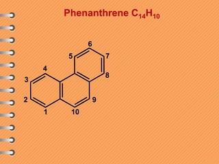 Phenanthrene C14H10
2
1
3
4
75
6
8
9
10
 