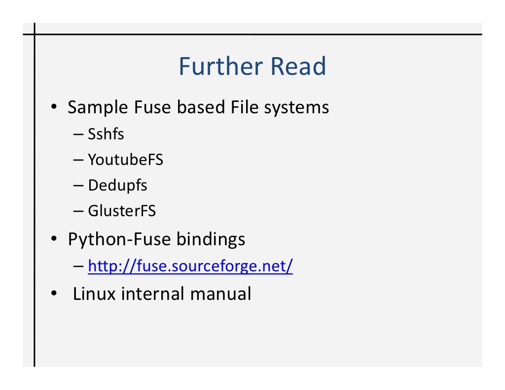 Fuse'ing python for rapid development of storage efficient FS