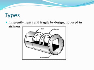 Types
 Inherently heavy and fragile by design, not used in
airliners.
 