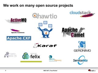 We work on many open source projects 
4 RED HAT | Fuse Rocks! 
 