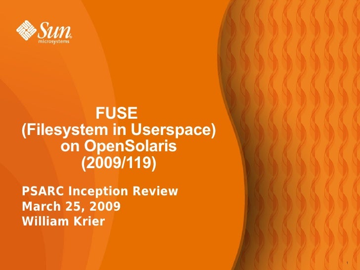 FUSE (Filesystem in Userspace) on OpenSolaris