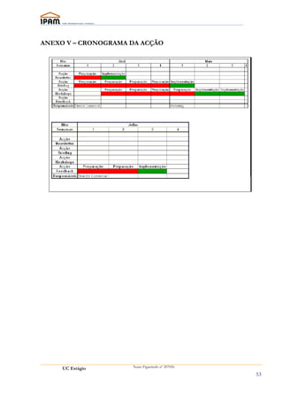 ANEXO V – CRONOGRAMA DA ACÇÃO




     UC Estágio      Nuno Figueiredo nº 207056

                                                 53
 