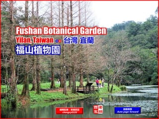 Fushan Botanical Garden
Yilan, Taiwan ◎◎ 台灣 宜蘭
福山植物園
編輯配樂：老編西歪
changcy0326
自動換頁
Auto page forward
 