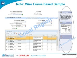 Oracle Solution Centre
and Together. Free your energies
7
Note: Wire Frame based Sample
 