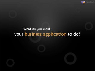 What do you want
your business application to do?
 