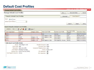 26Oracle Rightshore™ Delivery
© Copyright Capgemini 2005 All Rights Reserved
SOLUTION CENTER
Default Cost Profiles
 