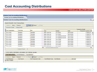 34Oracle Rightshore™ Delivery
© Copyright Capgemini 2005 All Rights Reserved
SOLUTION CENTER
Cost Accounting Distributions
 