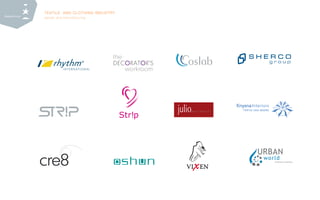 TEXTILE AND CLOTHING INDUSTRY
design and manufacturing
 