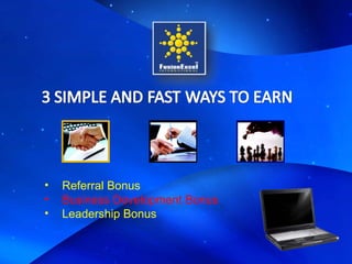 Referral Bonus Business Development Bonus Leadership Bonus 
