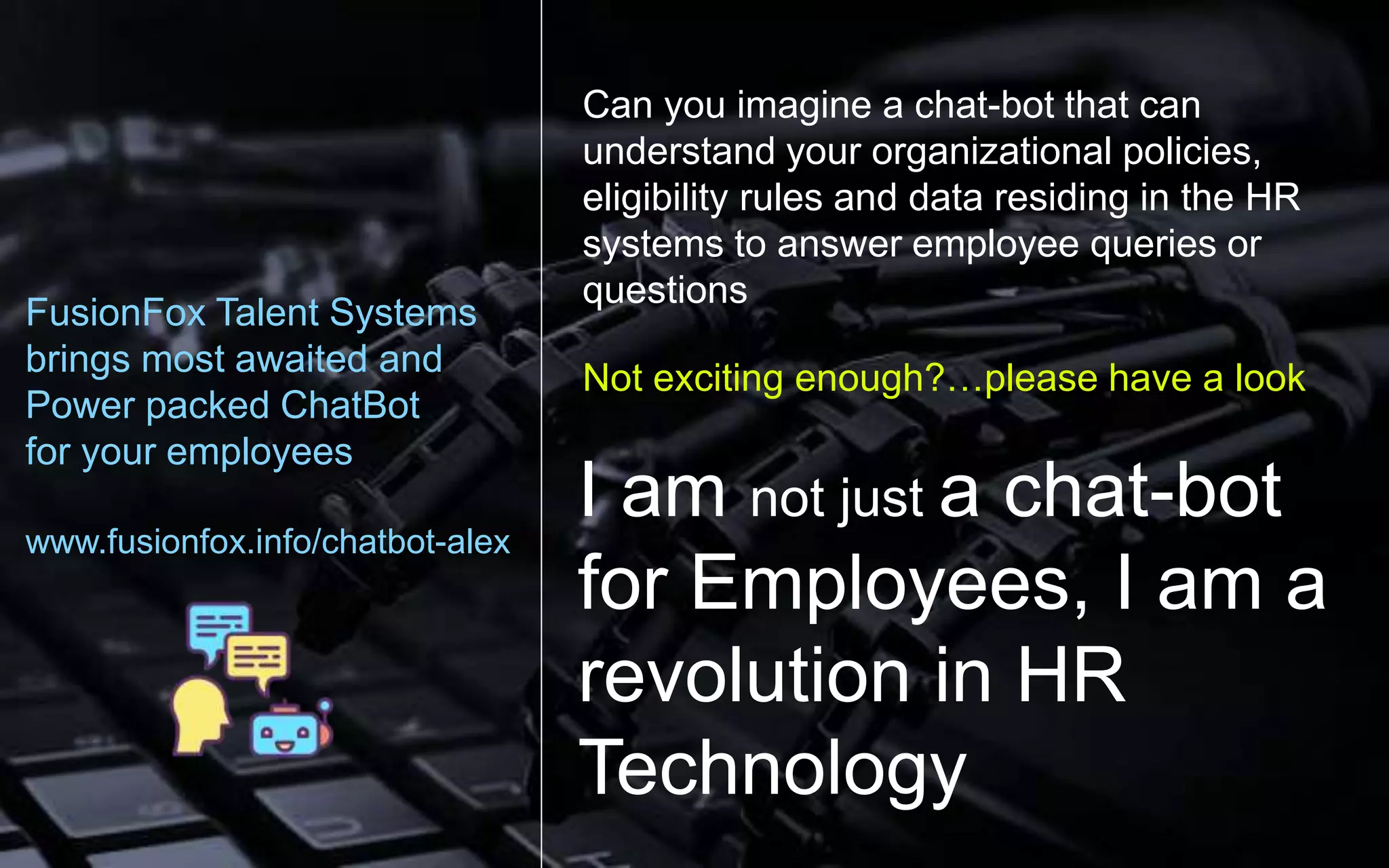 ChatBot Employee Query and Service Manager HR HCM Machine Learning AI ...