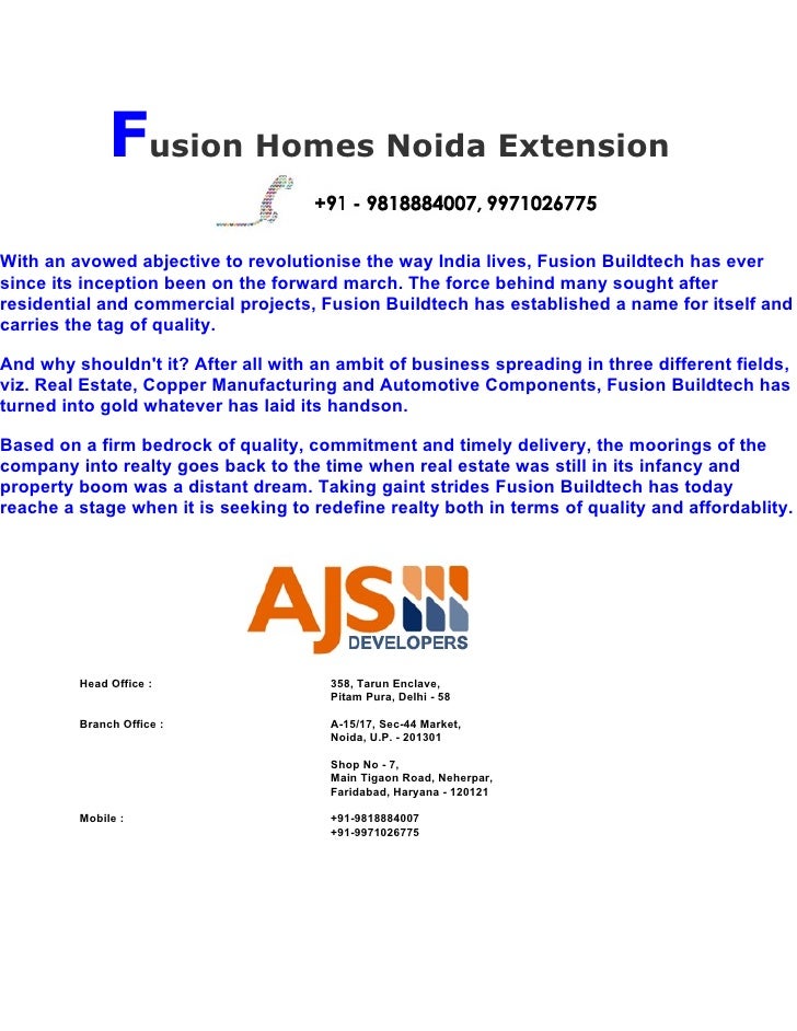fusion homes noida reviews