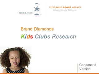 Condensed Version  Brand Diamonds K i d s  Clubs  Research 