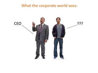 What the corporate world sees:
CEO ???
 