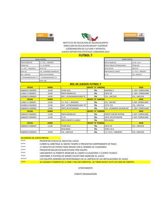 INSTITUTO DE EDUCACION DE AGUASCALIENTES
                                                    DIRECCION DE EDUCACION MEDIA ...