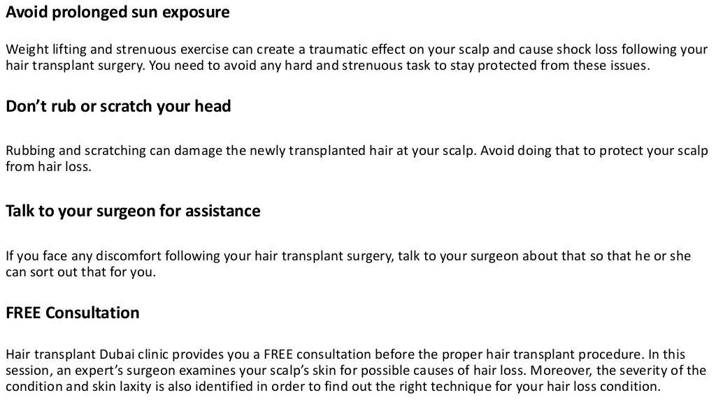 FUT Hair Transplant Post operative Care
