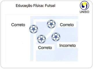 Educação Física: Futsal Correto Correto Correto Incorreto 