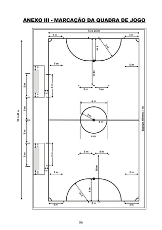 86
ANEXO III - MARCAÇÃO DA QUADRA DE JOGO
 
