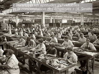 www.15marches.fr
« Minimiser les aptitudes individuelles
et la concentration des employés » (A. Smith)
www.15marches.fr
 