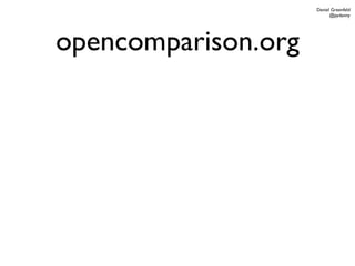 Daniel Greenfeld
                           @pydanny




opencomparison.org
 