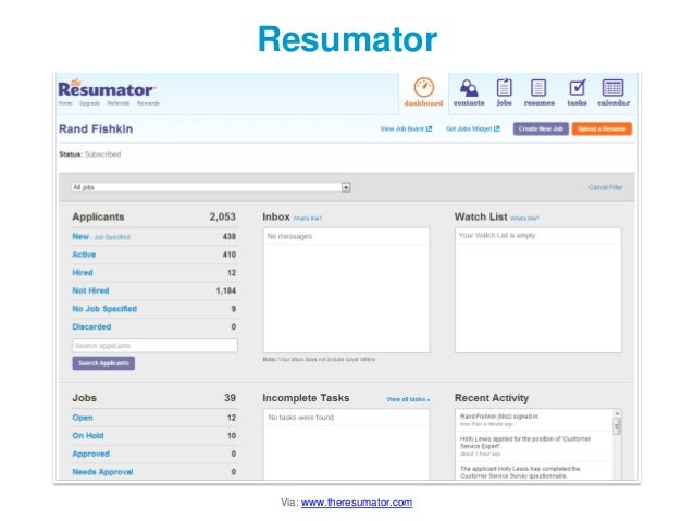 resumator via www theresumator com