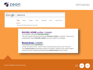 OP T IMI Z E ! 
Future Healthcare Executives 15 
 