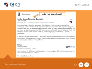 OP T IMI Z E ! 
Future Healthcare Executives 17 
 