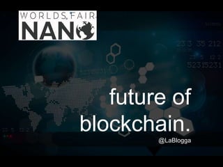 future of
blockchain.
@LaBlogga
 