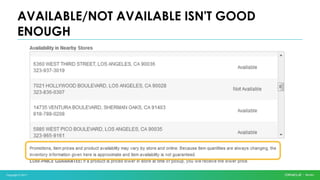 Copyright © 2017
AVAILABLE/NOT AVAILABLE ISN'T GOOD
ENOUGH
 