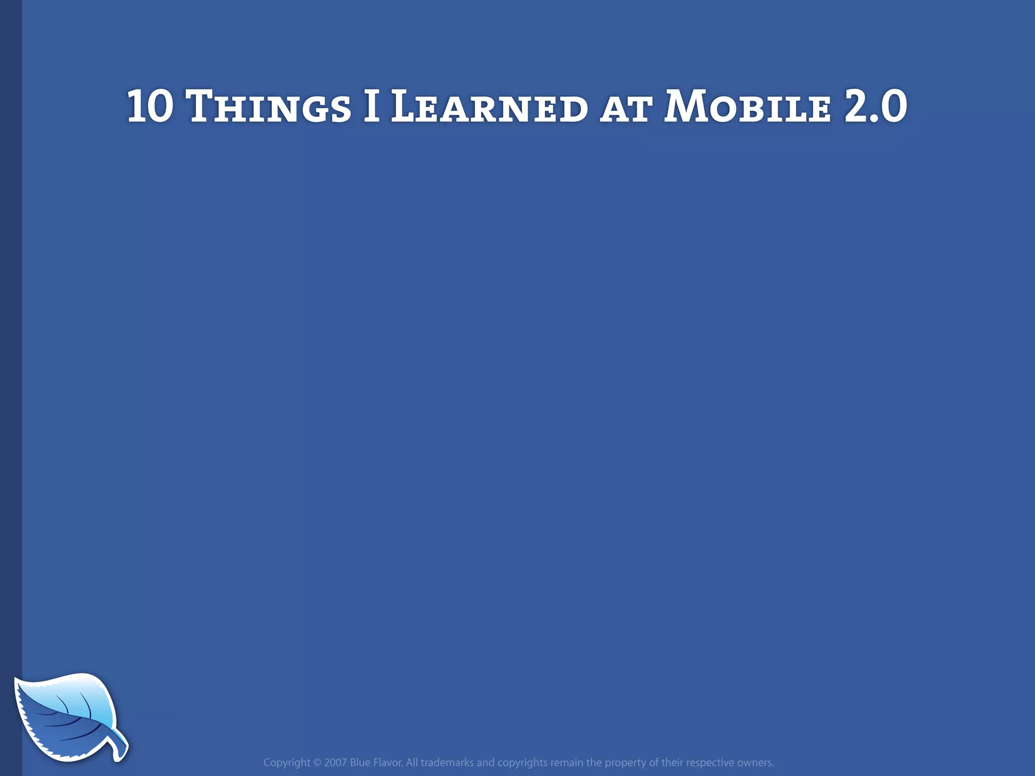 Future of Mobile iPhone Presentation