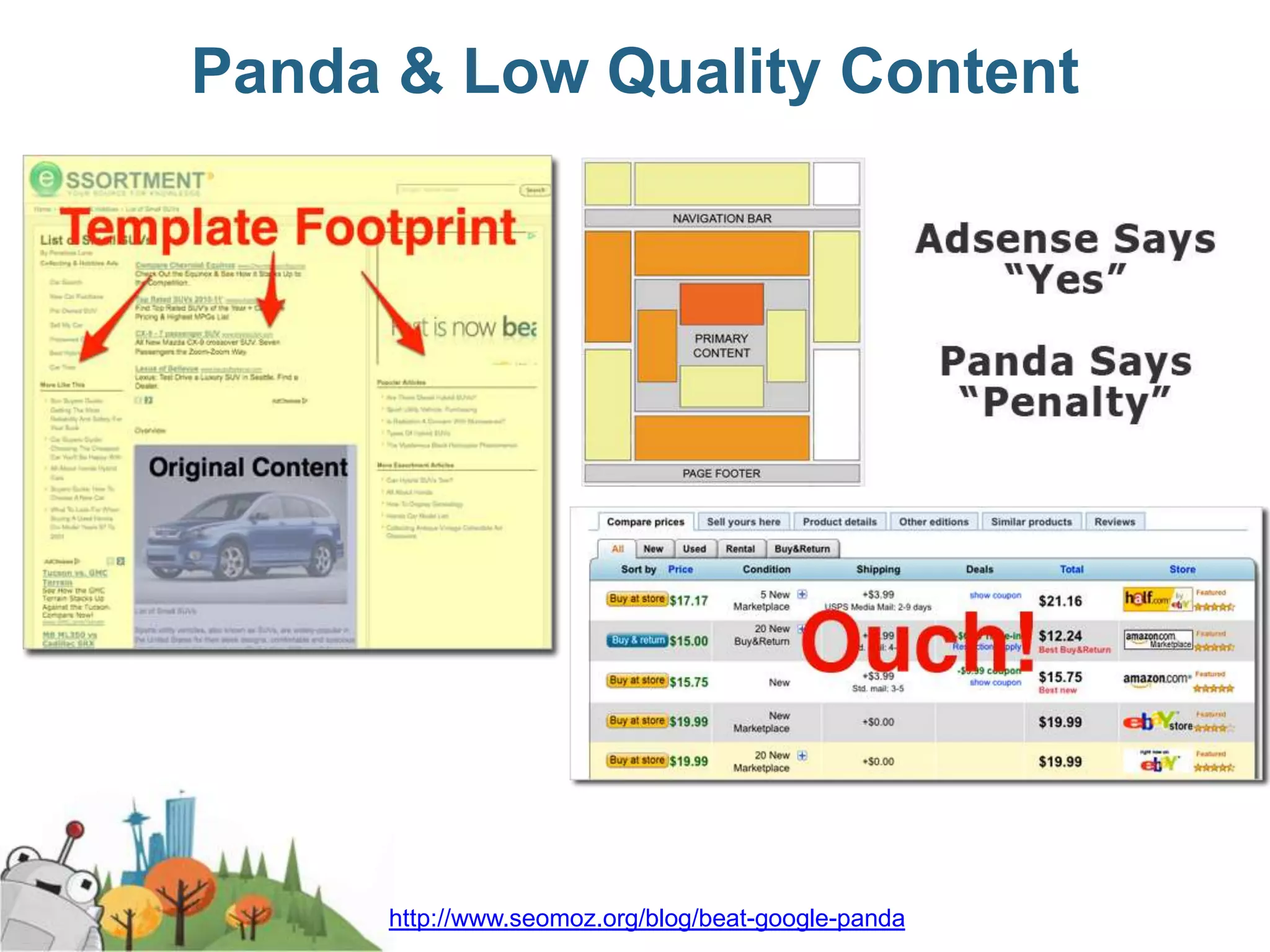 Panda & Low Quality Content




      http://www.seomoz.org/blog/beat-google-panda
 