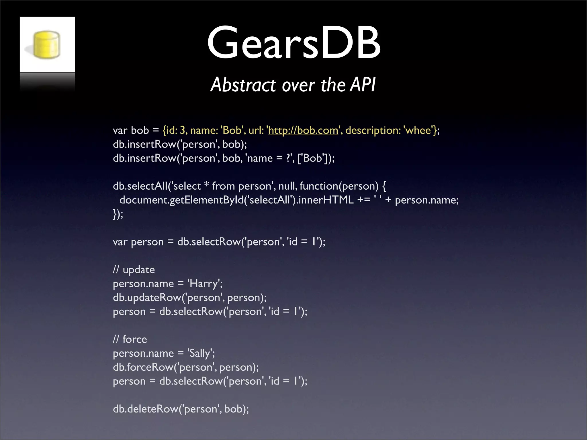 Future of Web Apps: Google Gears