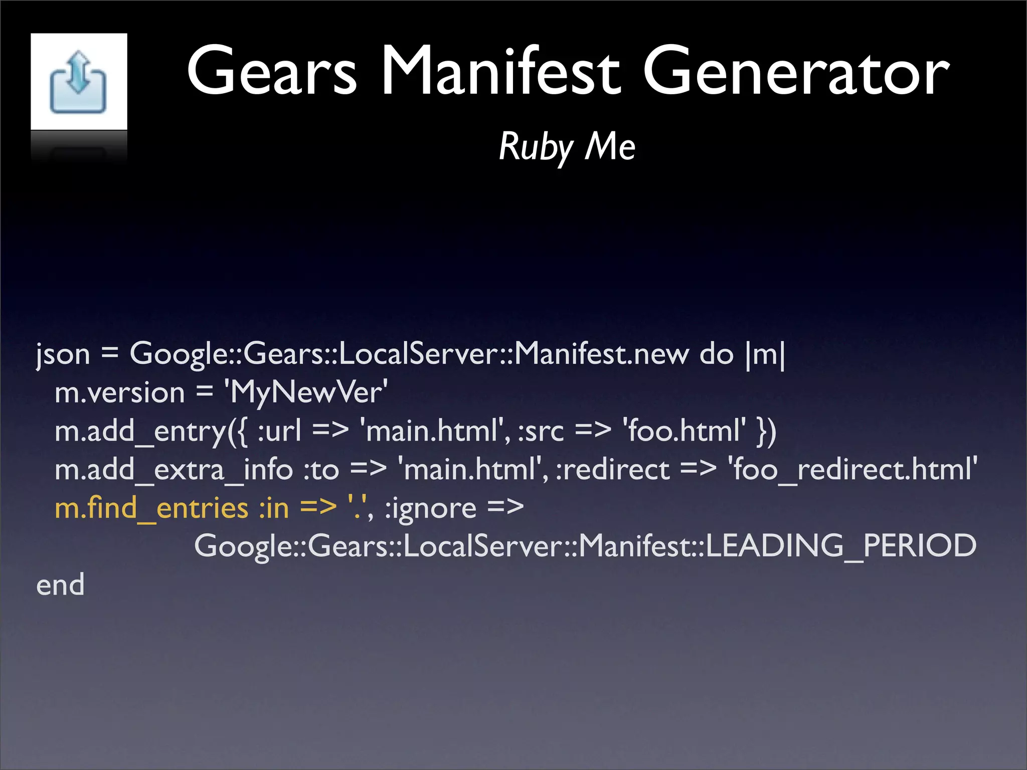 Future of Web Apps: Google Gears