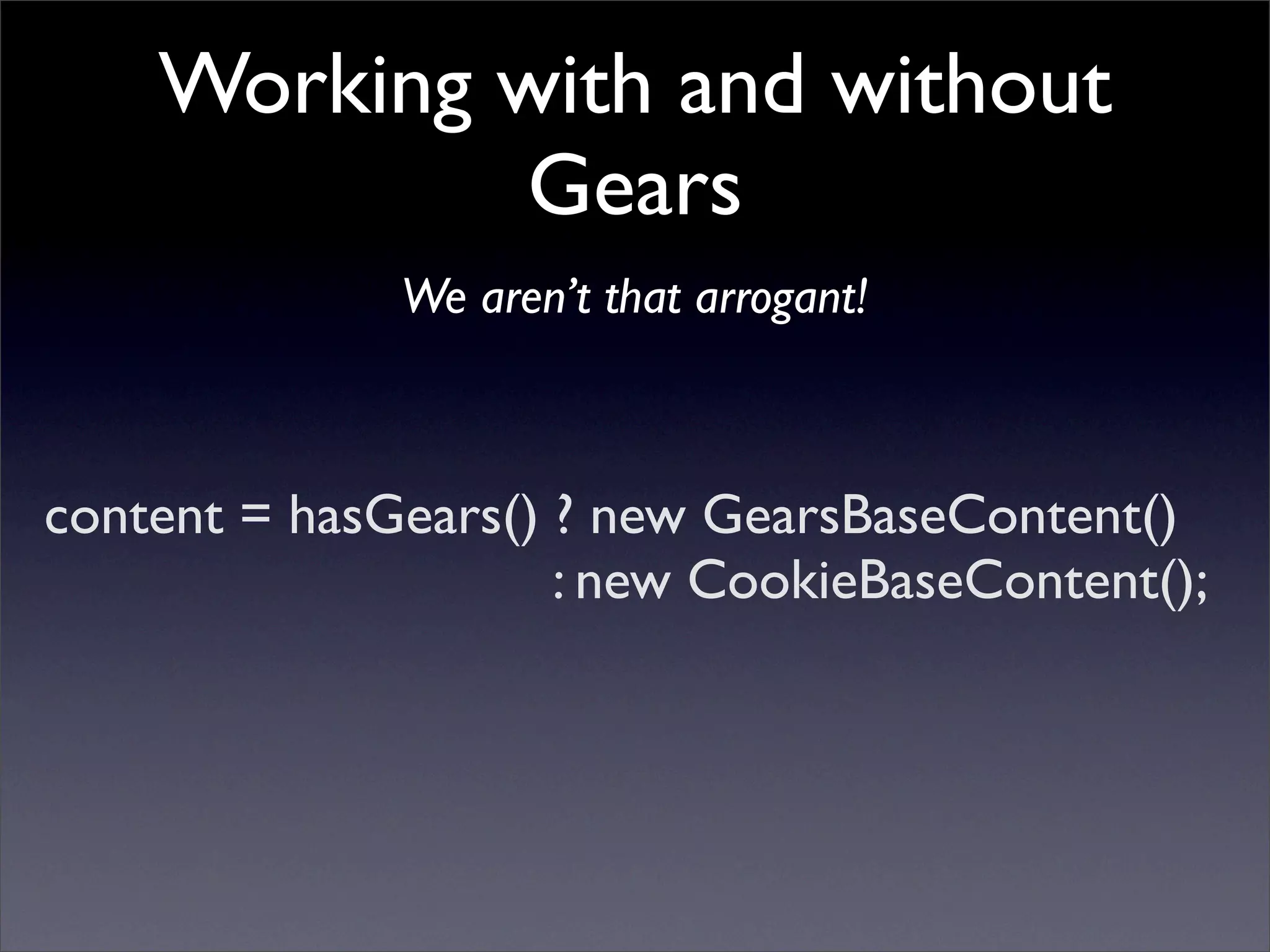 Future of Web Apps: Google Gears