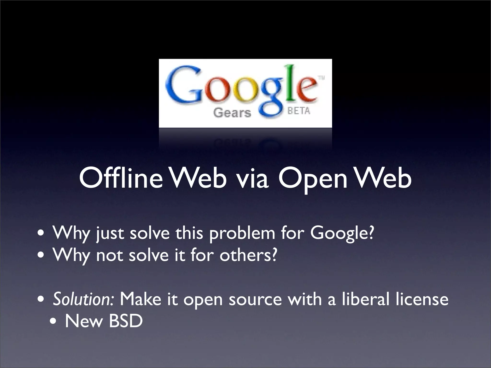 Future of Web Apps: Google Gears