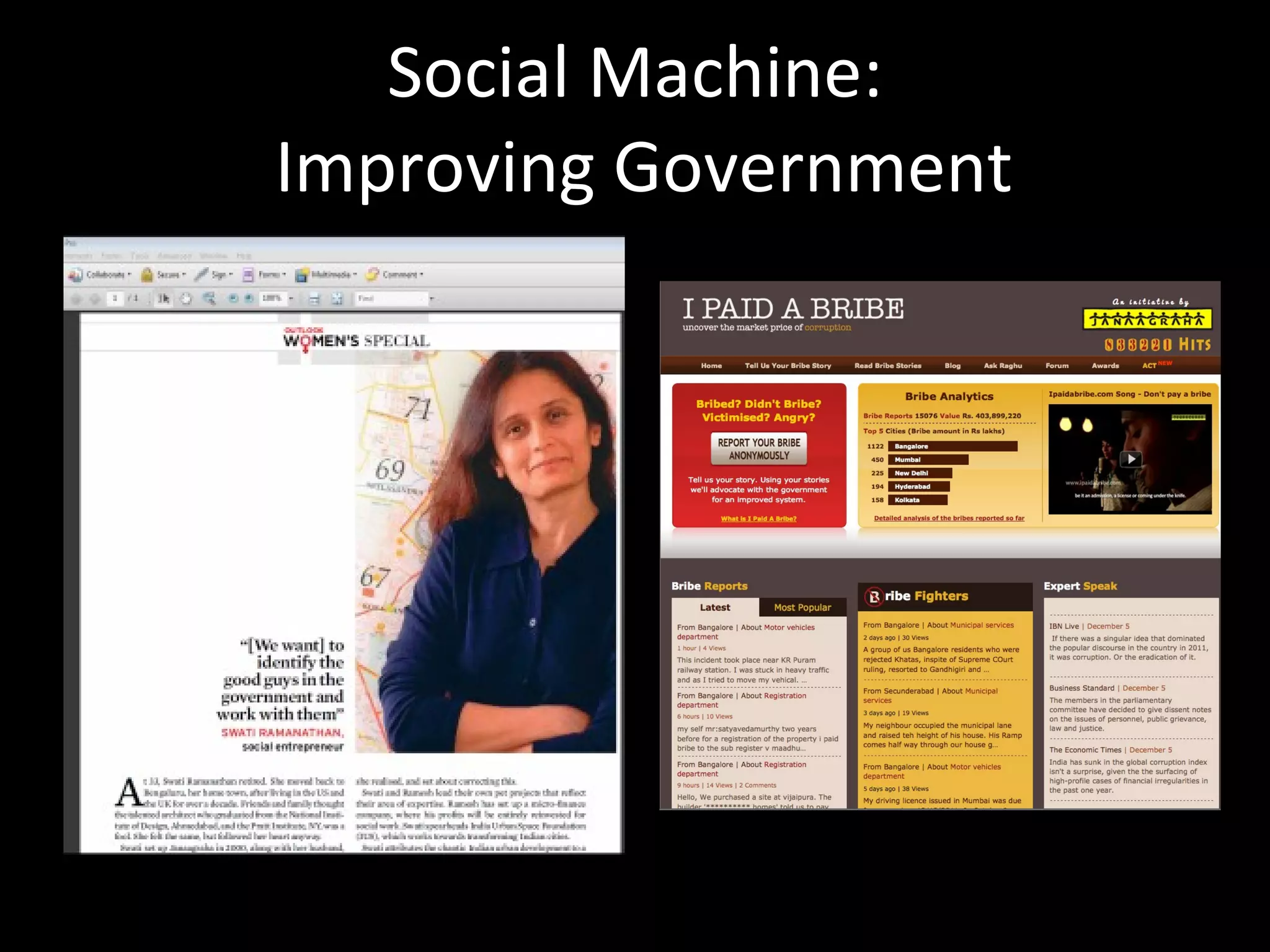 Social Machine:  Improving Government 