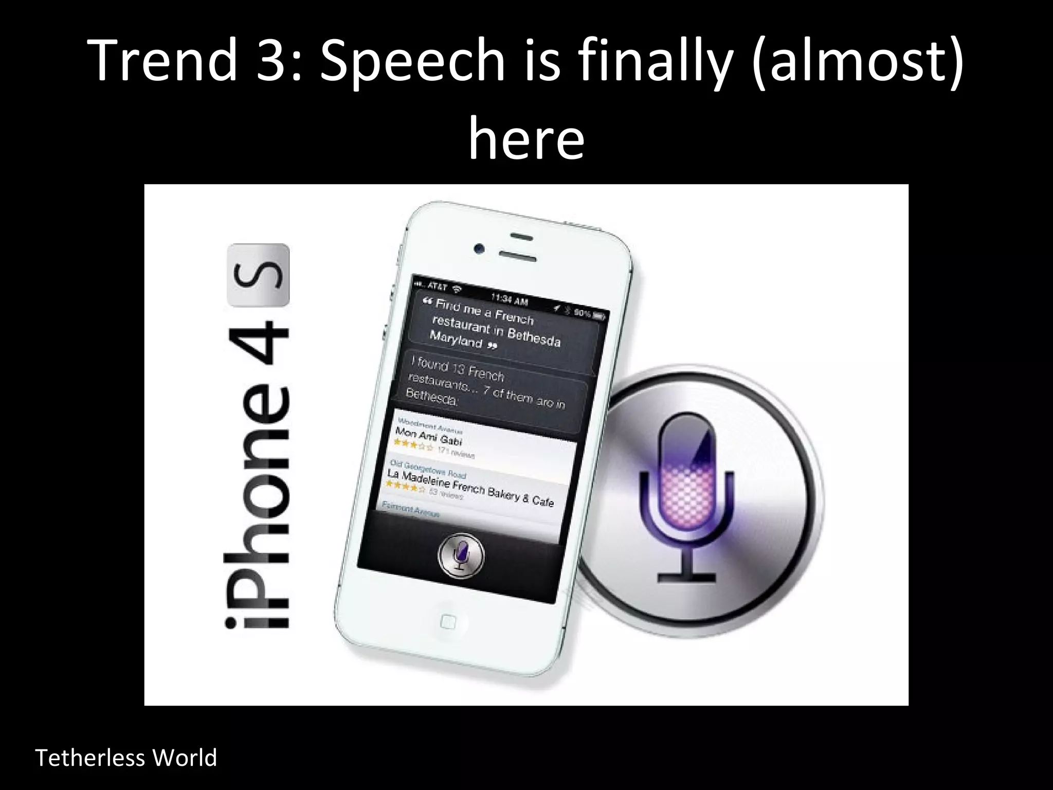 Trend 3: Speech is finally (almost) here Tetherless World 