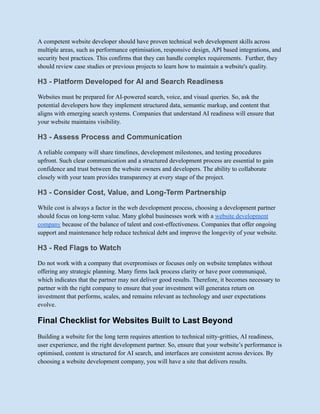 Web Development Checklist Future-Proof Website Development Checklist for 2026: AI, Performance ...