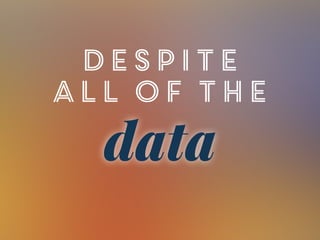 Despite
all of the
data
 