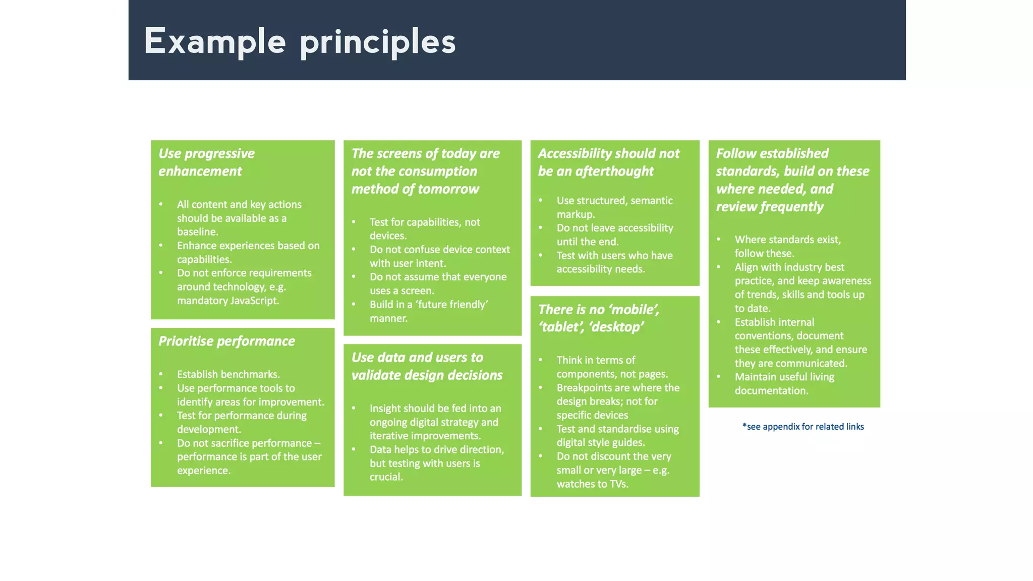 Example principles
 