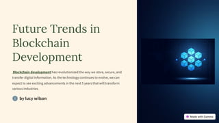 Future Trends in Blockchain Development. | PDF