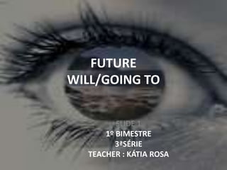 FUTURE
WILL/GOING TO


         SLIDE 1
      1º BIMESTRE
         3ªSÉRIE
  TEACHER : KÁTIA ROSA
 