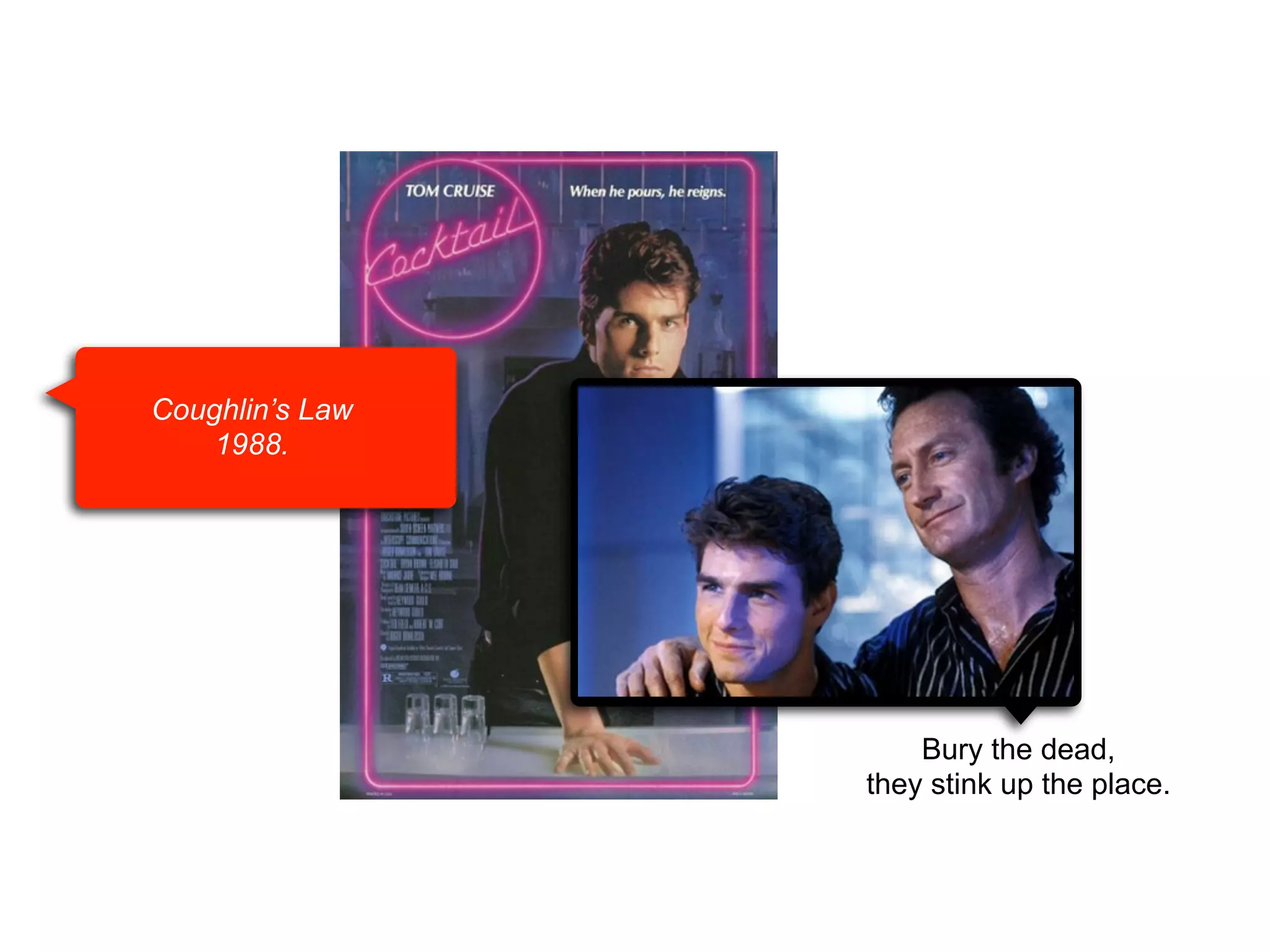 Coughlin’s Law
1988.

Bury the dead,
they stink up the place.

 