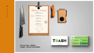 OFFLINE
22
• TILT ALL DAY - MENUS
• TOABH - OFFICE STATIONERY
 