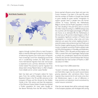 support growth drew in people from the former


                                                       has risen, doubling in the past thirty years to around

                                                       the countries with the largest percentages of Muslims




                                                       congregated in a numerous urban areas and many
                                                       observers are aware that certain neighbourhoods in




of welcoming migrants, over recent years immigrants    as whole into consideration, beyond the boundaries
have increasingly come from developing economies




Cohen stated: ‘The economic case for migration has
always been strong. Migrant labour is often cheaper,
                                                       “Europe’s immediate neighbourhood, the Middle East
                                                       and North Africa region, has the world’s second fastest
                                                       growing population, after sub-Saharan Africa. Future

                                                       the Mediterranean region, in view of differences in
                                                       living standards and population trends exacerbated by
                                                       natural resource constraints.”

                                                       Over the next decade, there will be continued change
 