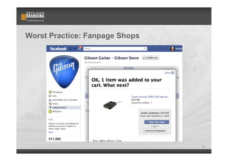 Worst Practice: Fanpage Shops




                                11
 