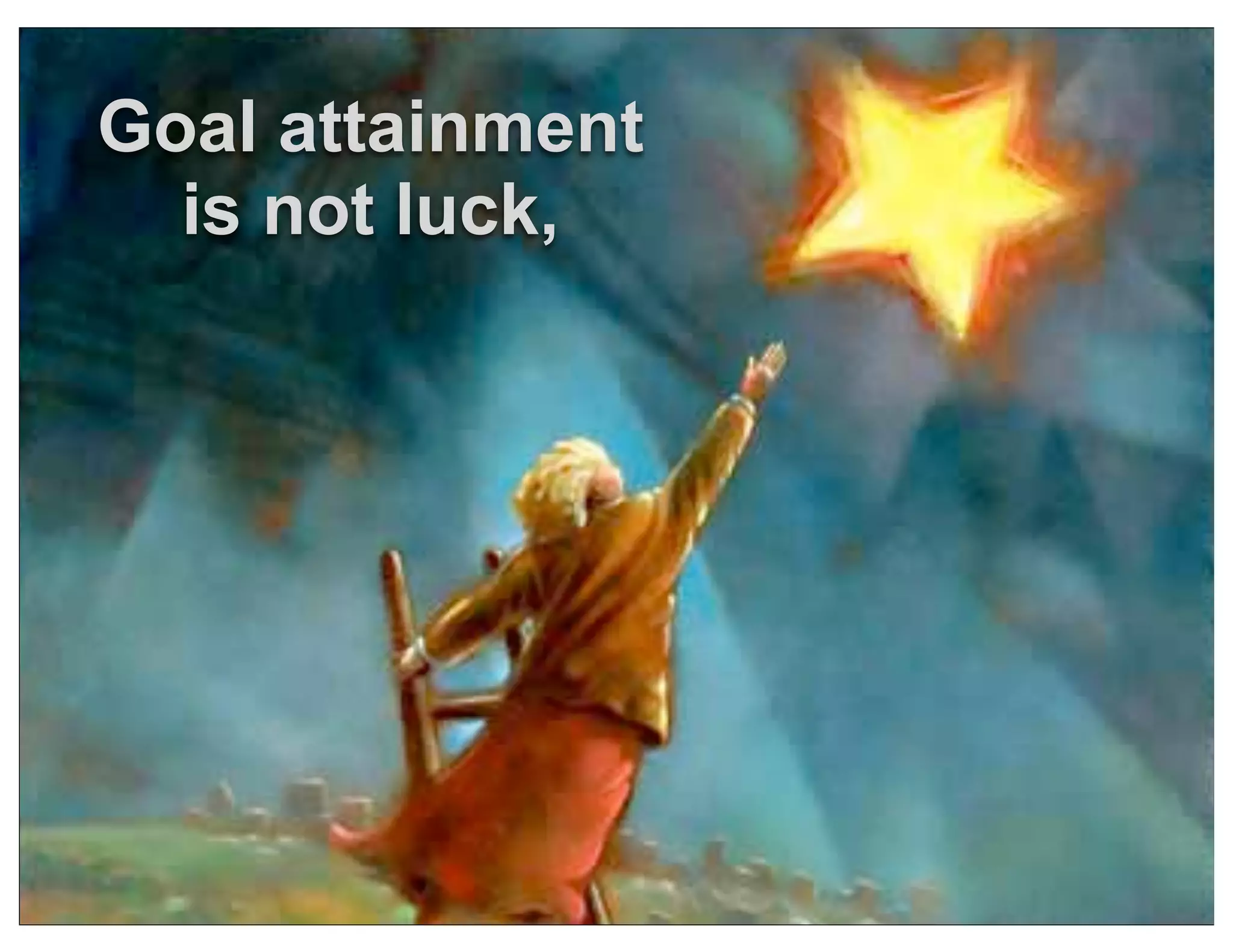 Goal attainment
is not luck,
 