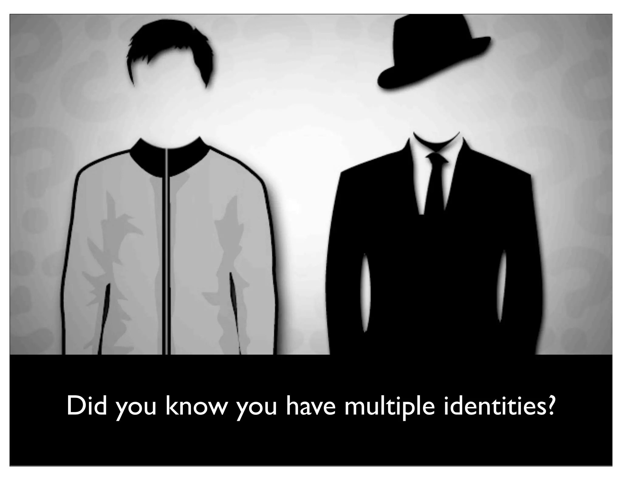 Did you know you have multiple identities?
 