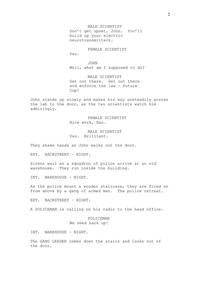 Future cop spec script | DOC | Crime & Harmful Acts to Individuals ...