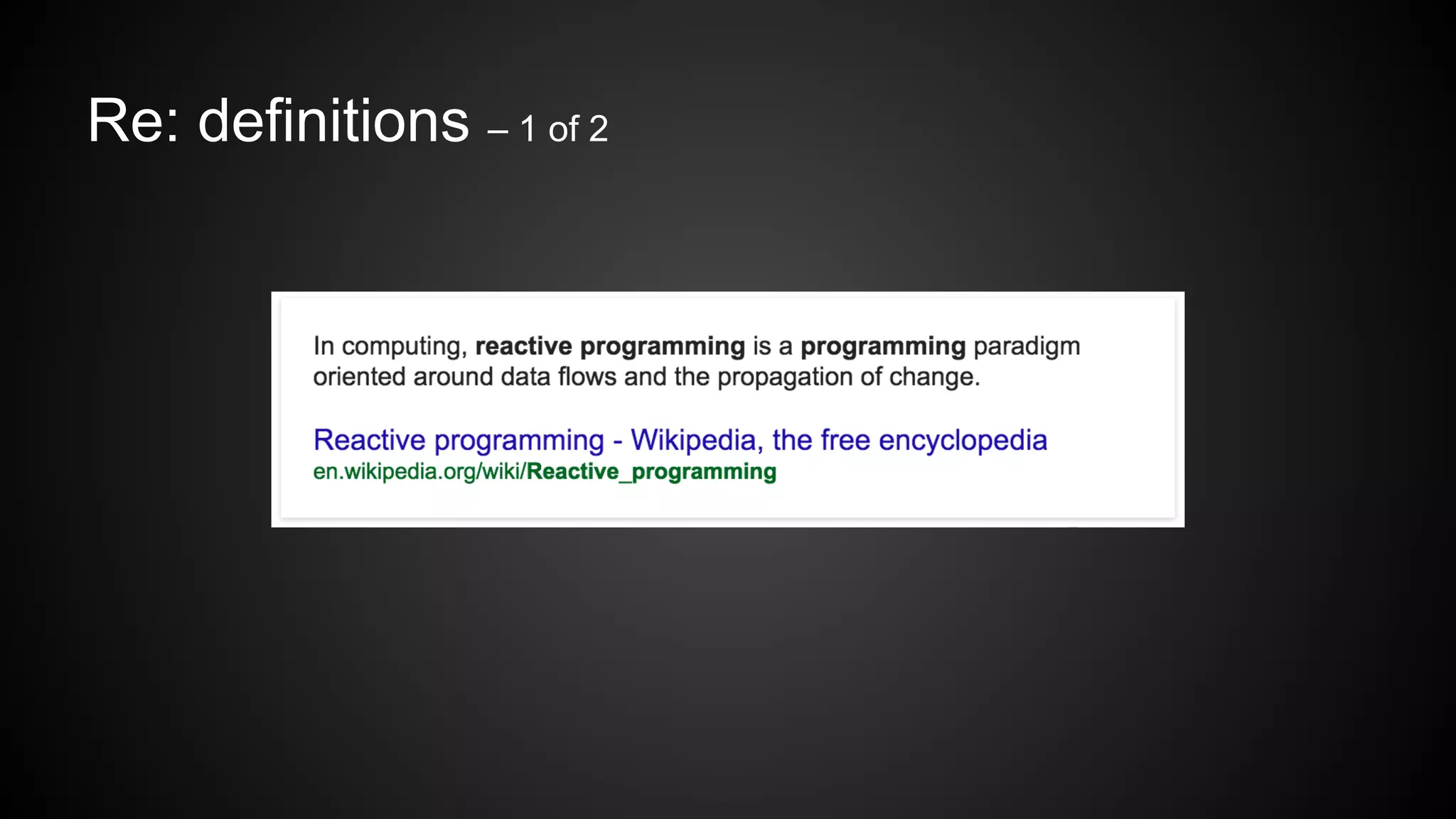 Re: definitions – 1 of 2
 