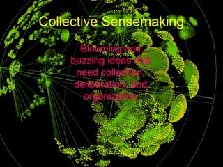 Collective Sensemaking
      Blooming and
    buzzing ideas that
     need collection,
     deliberation, and
       organization
 